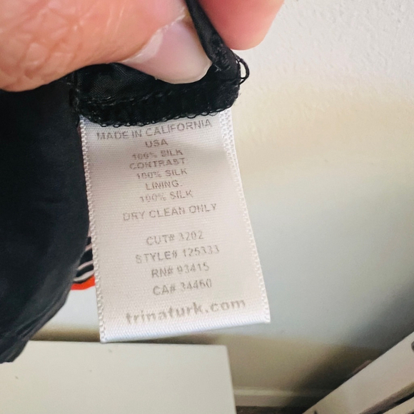 Trina Turk Women's Orange/Black Animal Print Silk Midi Dress Size 8 - Picture 6 of 7